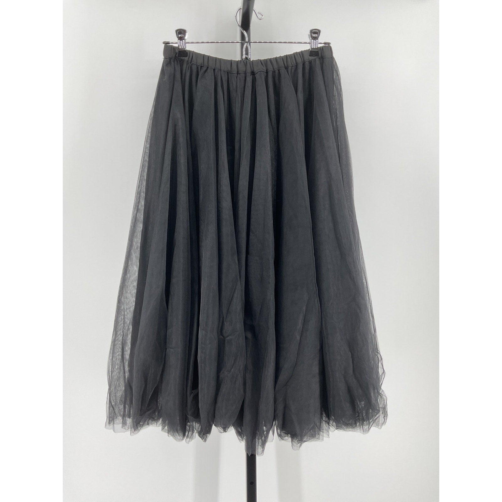 Cynthia Rowley 'Tulle' Black Nylon Midi-Skirt Size M - NWT