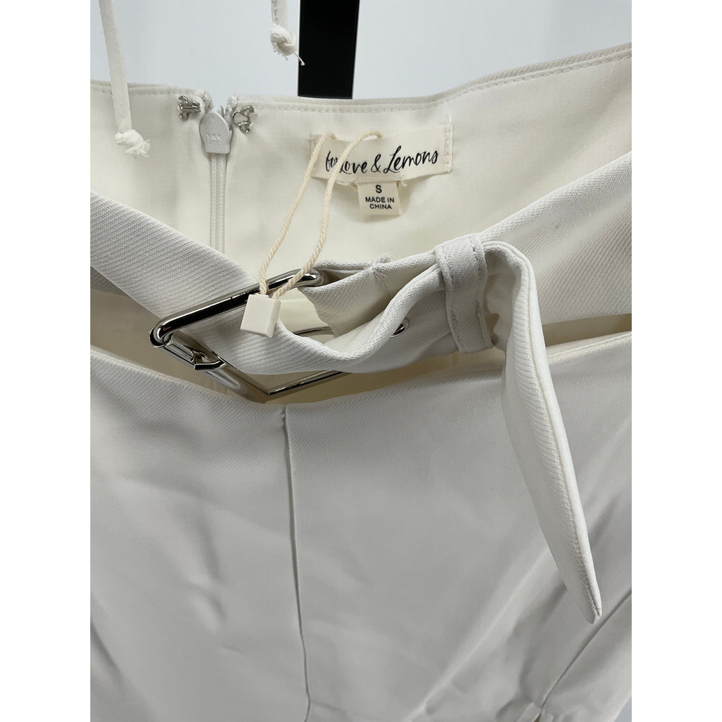 For Love & Lemons 'Natasha' Cream Polyester Midi Dress Size S