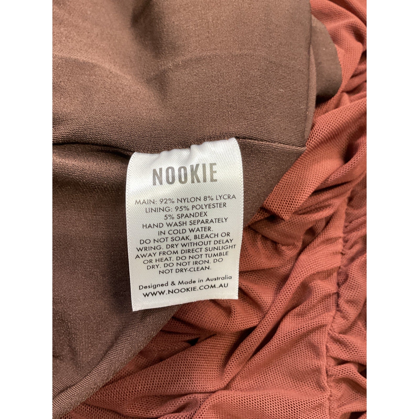 Nookie x Revolve Inspire Brown Nylon One Shoulder Midi Dress Size S