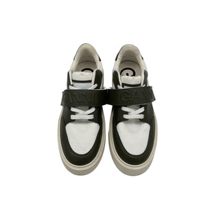 Ganni 'Sporty' Green Leather Mix Cupsole Low Top Velcro Sneakers Size 37