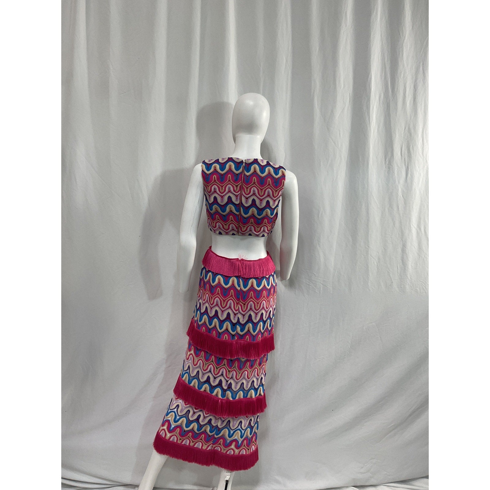 Patbo X 'Alessandra' Pink Ambrioso Crochet Cut Out Maxi Dress Size 4