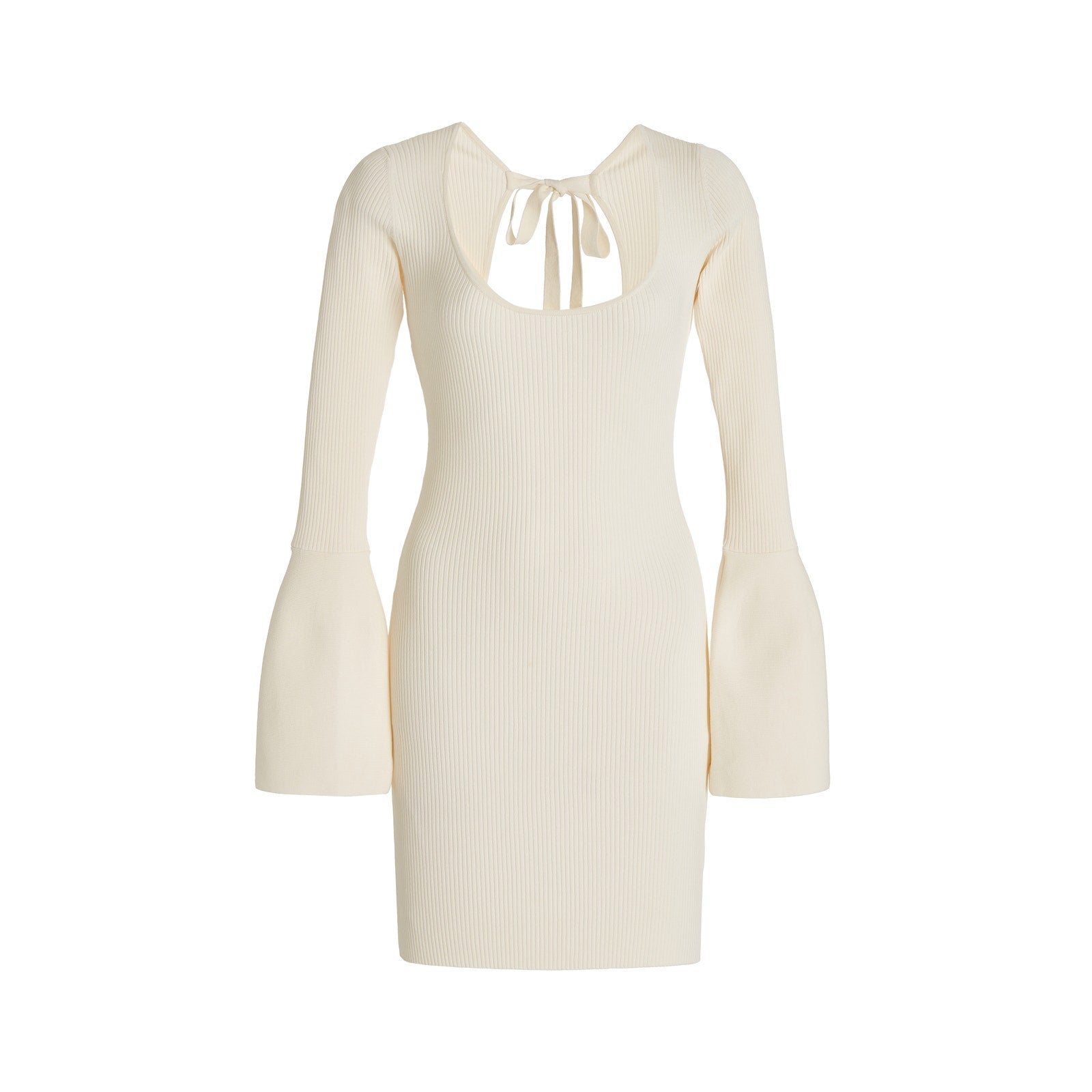 Alexis 'Terza' Cream Rayon Open-Back Ribbed-Knit Mini Dress Size S