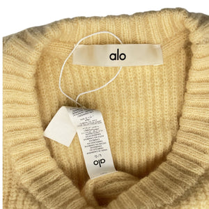 Alo Yoga Ribbed Yellow Noble Crewneck Sweater Size L