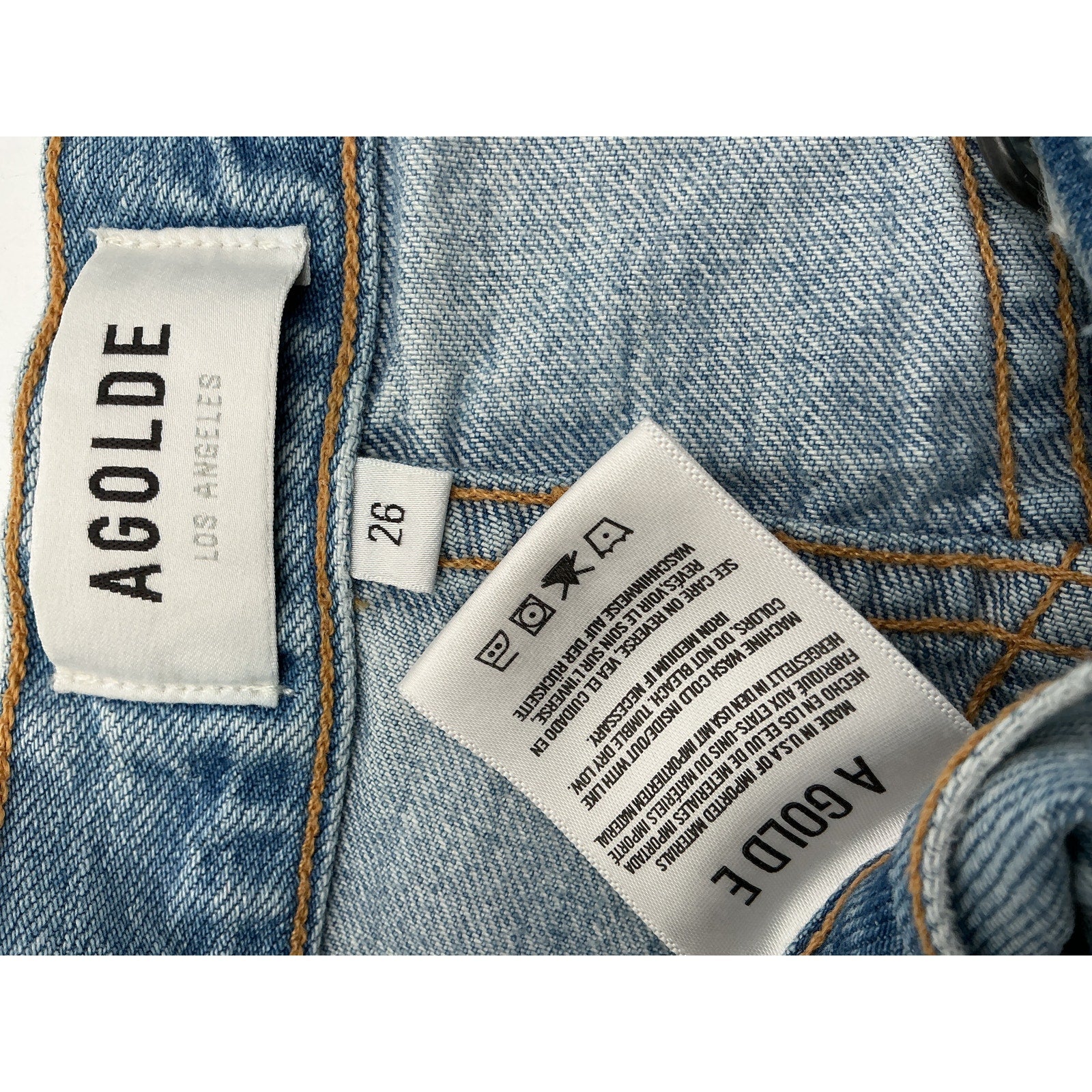 Agolde 'Criss Cross' Blue Cotton Upsized Jean Size 26