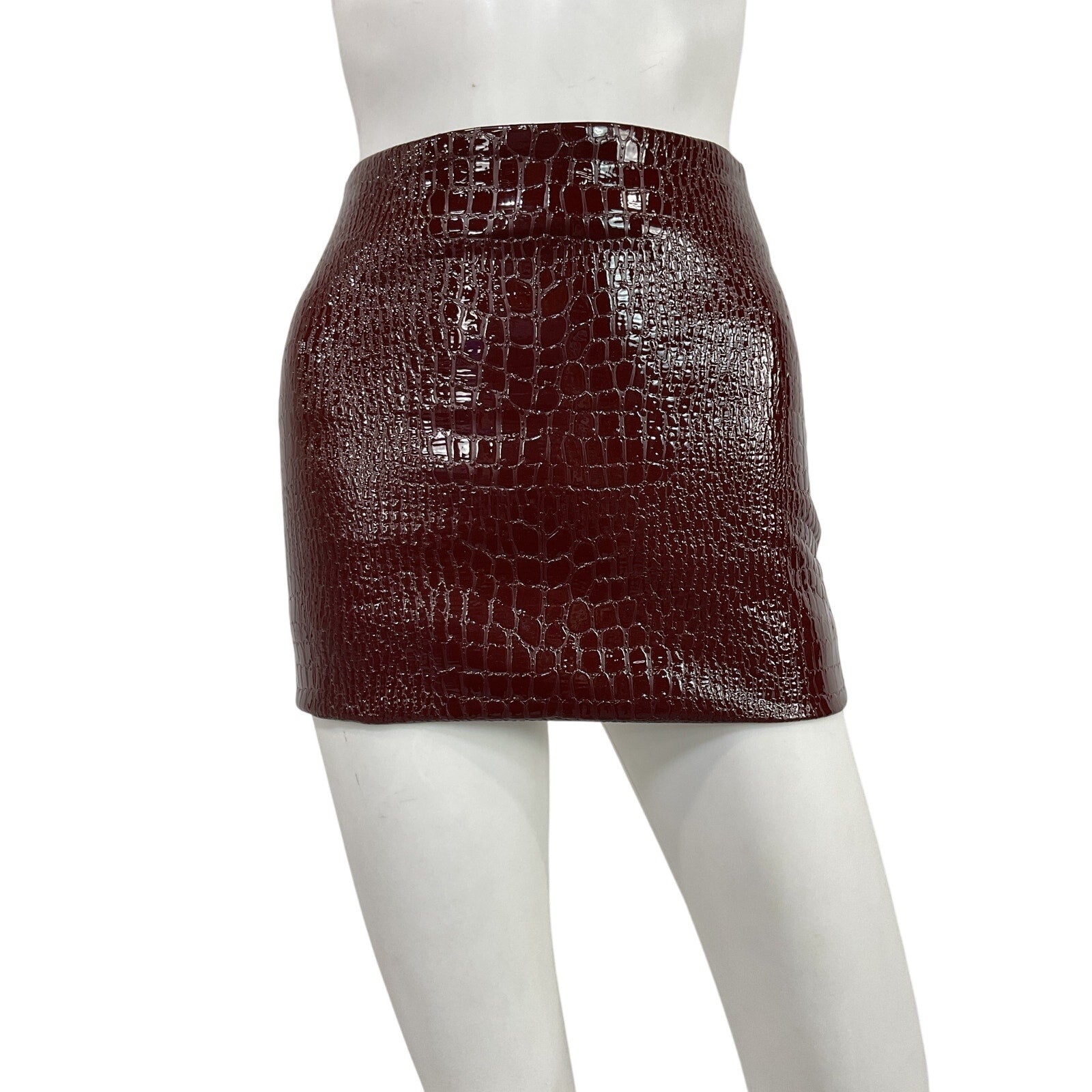L'Agence 'Gerard' Brown Polyurethane Mini Skirt Size 00