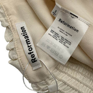 Reformation Ruffled White Christine Dress Size 2