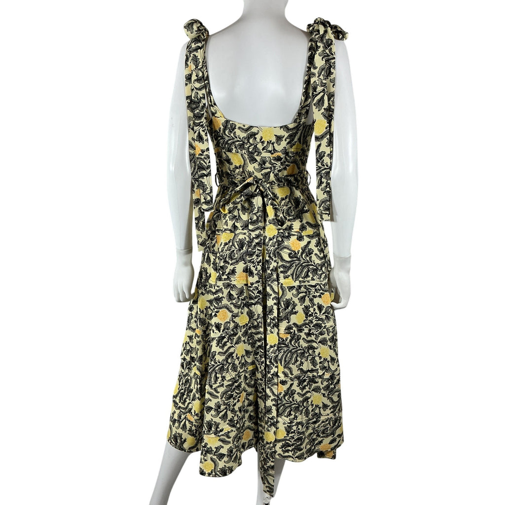 Proenza Schouler Yellow Printed Long Dress Size 4
