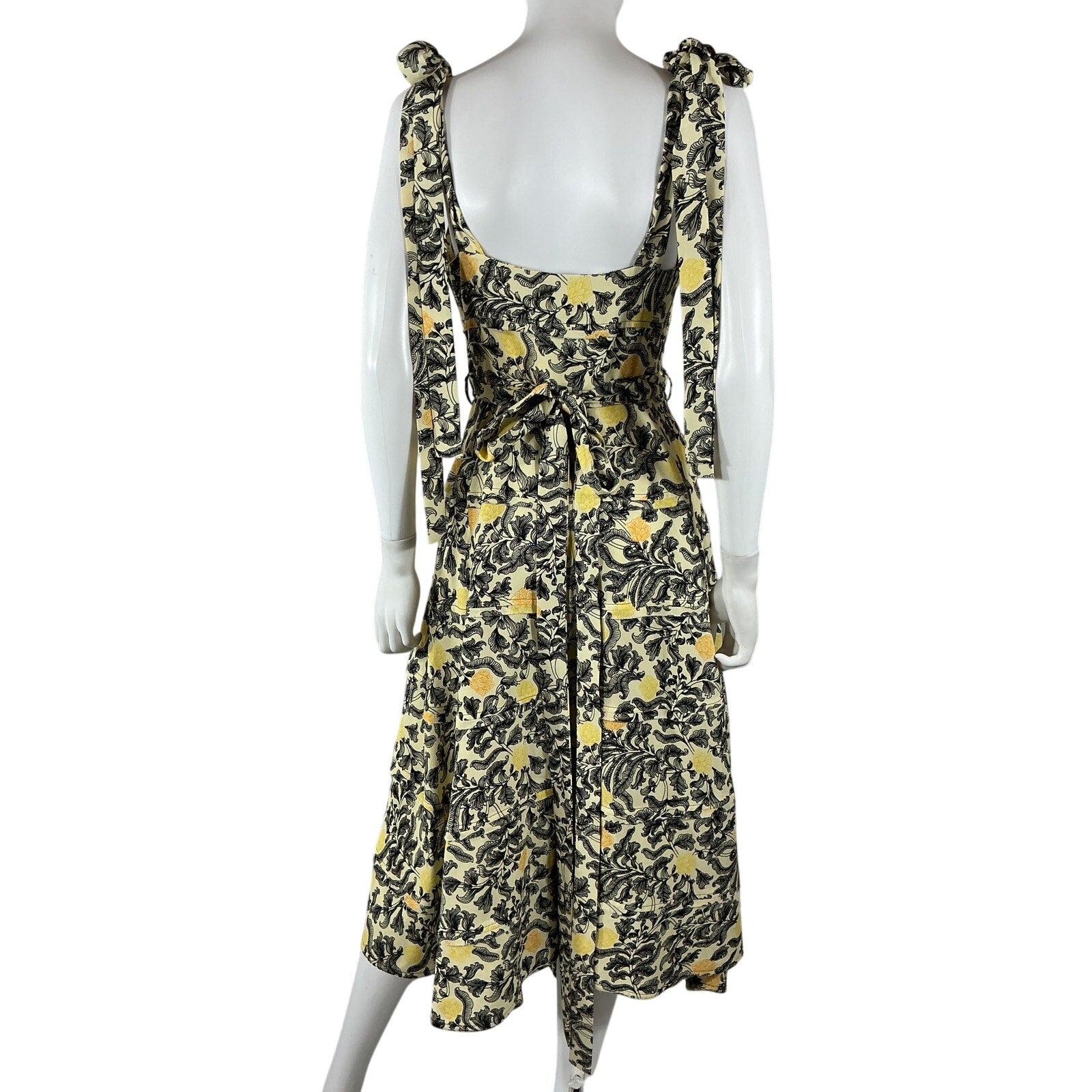 Proenza Schouler Yellow Printed Long Dress Size 4