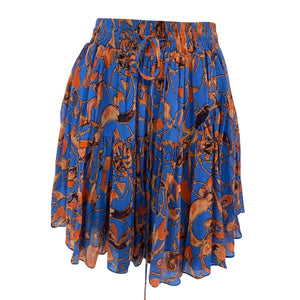 A.L.C. Vibrant Blue Sea Multi Lola Miniskirt Size 0