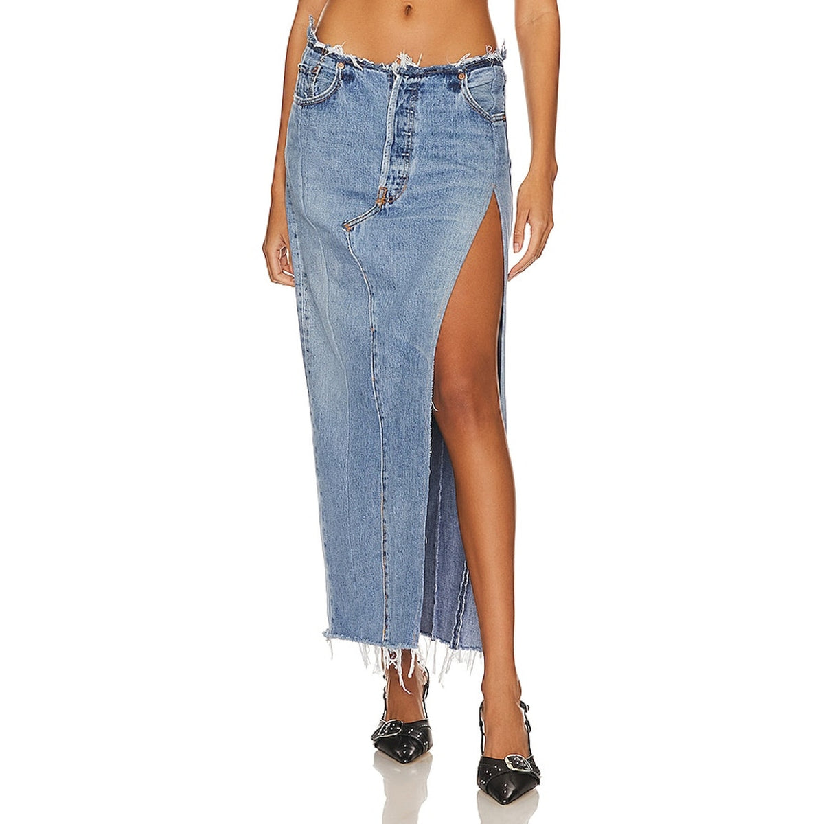 EB Denim Reworked Blue Robin Skirt Size S