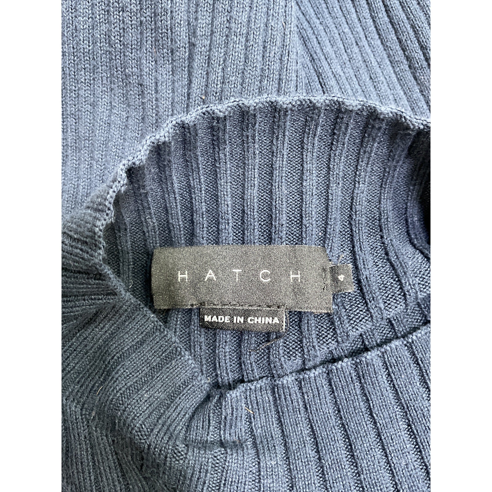 Hatch The Penelope Navy Cotton Knit Dress Size 4