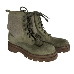 Voile Blanche Shearling Lined Olive Green Cleofe Boots Size 11 US / 41 EU