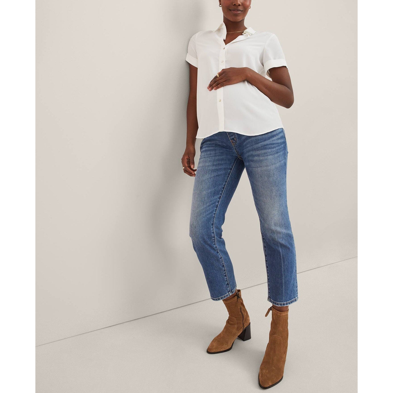 Hatch 'The Over' Blue The Bump Straight Maternity Denim Jean Size 25