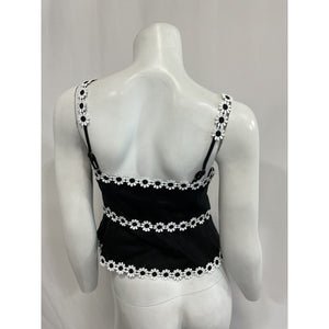Reformation 'Minna' Black Linen Cropped Top Size 0