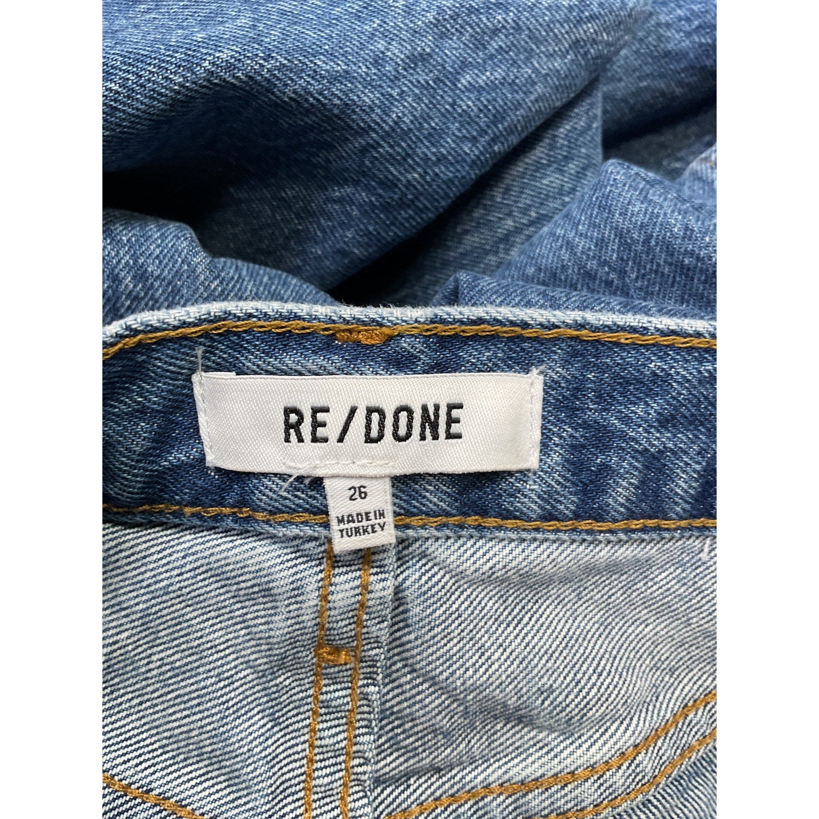 Re/Done High Rise Blue Cotton Wide Leg Crop Jeans Size 26