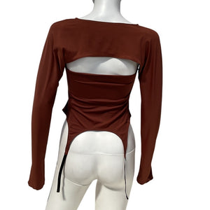 Miaou Sleek Brown Phoenix Top Size M