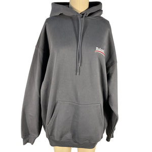Balenciaga Medium Fit Gray Logo Hoodie Size S