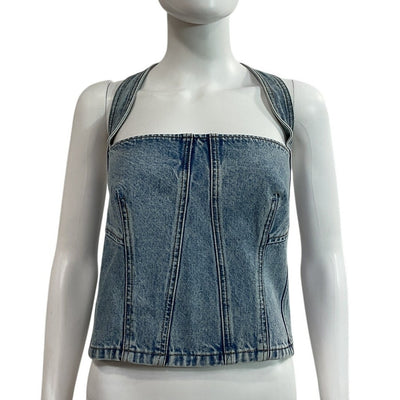 Grlfrnd Structured Riviera Tianna Halter Bustier Top Size XL