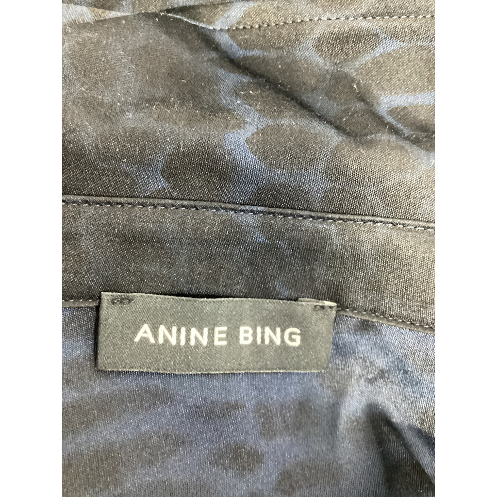 Anine Bing 'Neo' Blue Charmeuse Shirt Size M