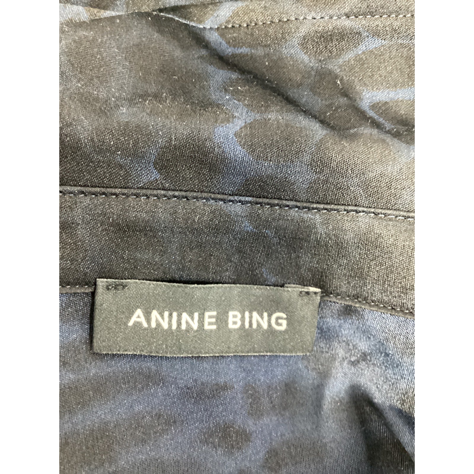 Anine Bing 'Neo' Blue Charmeuse Shirt Size M