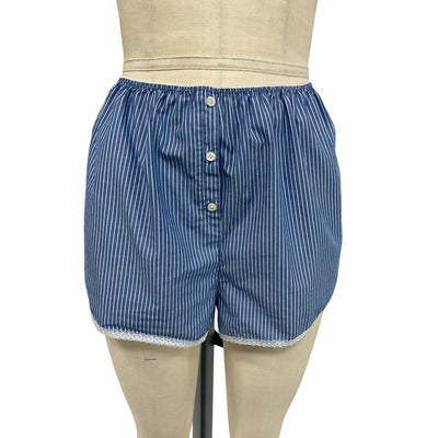 Helsa Pinstripe Poplin Blue House Size L Cotton Shorts