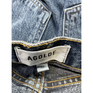 Agolde 'Harper' Blue Cotton High Rise Wide-Leg Denim Jean Size 26
