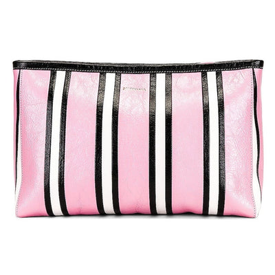 Balenciaga Striped Pink Barbes Pouch NWT