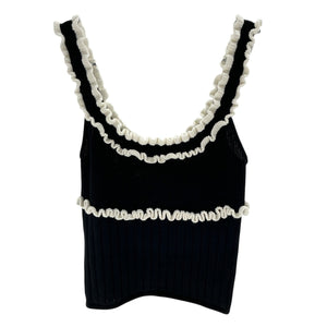 Majorelle Ruffled Black Brielle Tank Top Size XXS
