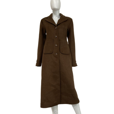L'academie Longline Brown Marianna Coat Size XS