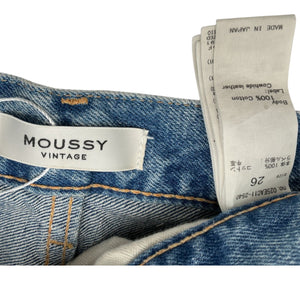 Moussy Distressed Blue Lomita Straight Leg Denim Jeans Size 26