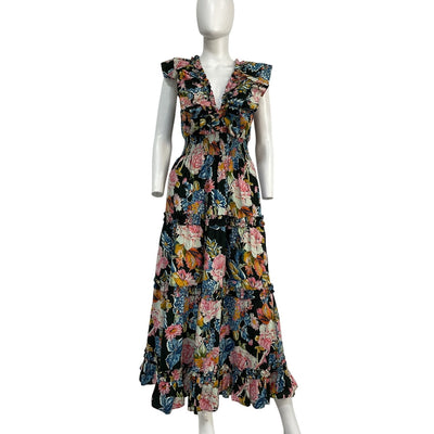 Love The Label Floral Black Topanga Dress Size XS