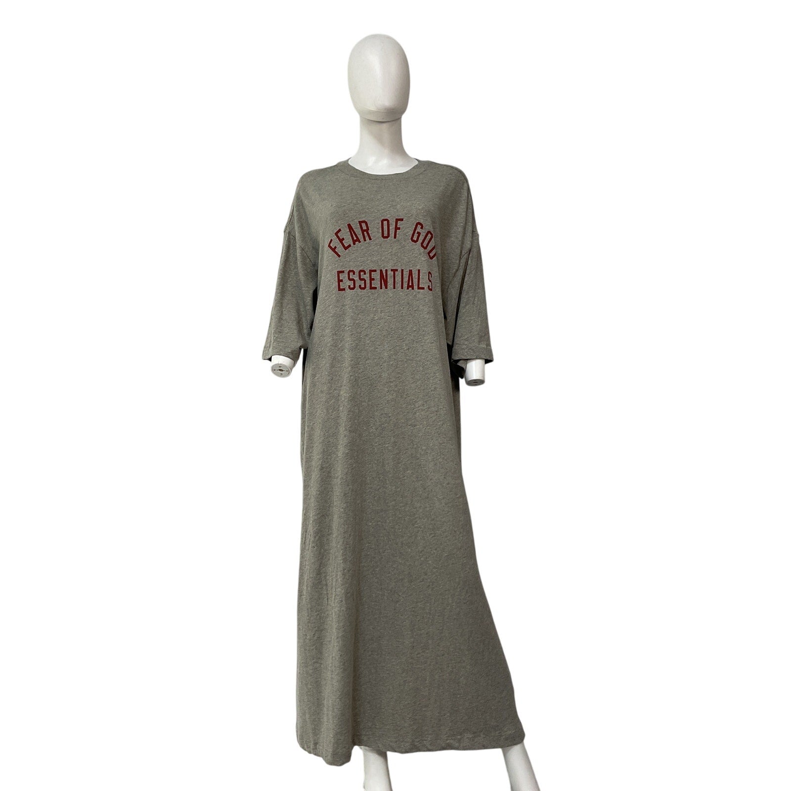 Fear Of God 'Essentials' Grey Cotton T-Shirt Dress Size S