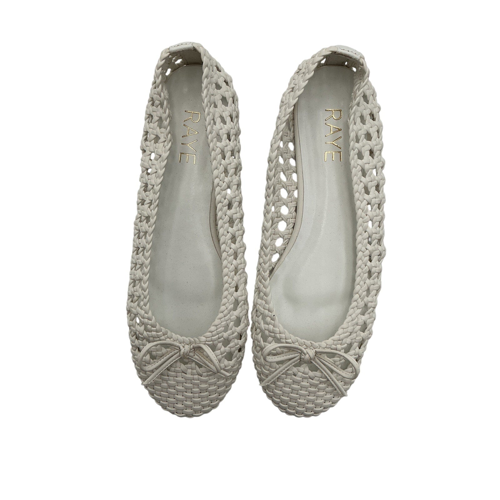 Raye 'Marjorie' White Leather Flat Size 7.5