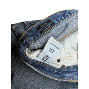 R13 Distressed Blue Lisa Baggy Denim Jeans Size 25