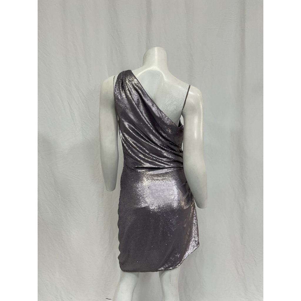 Gauge81 'Nayar' Silver Nylon Dress Size M