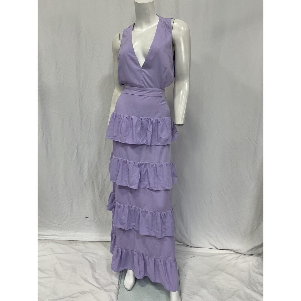 Line & Dot 'Christy' Purple Polyester Maxi Dress Size L