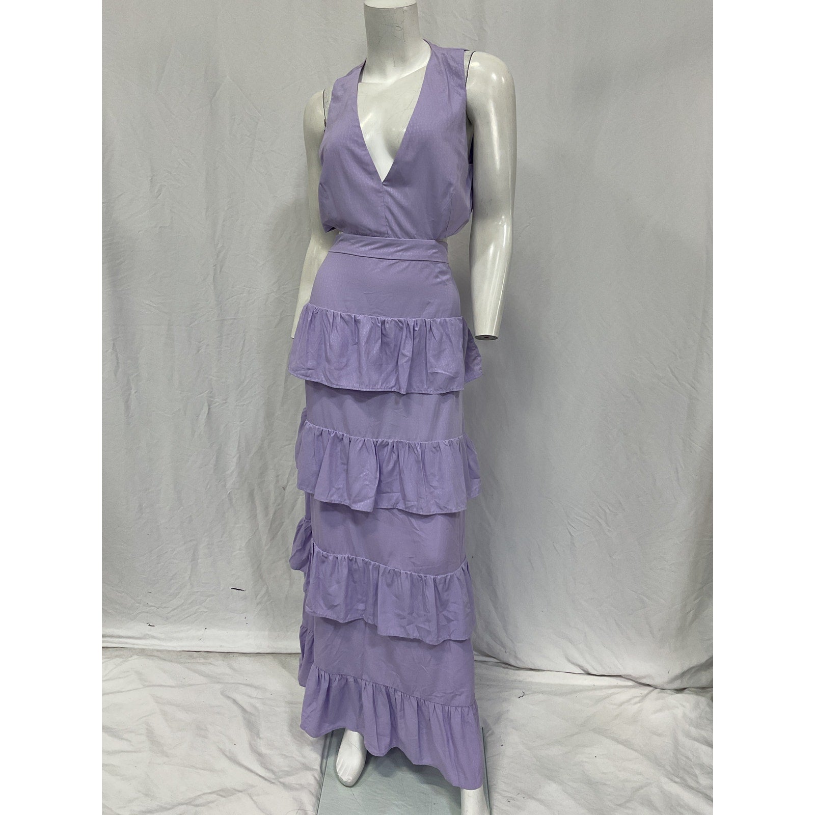 Line & Dot 'Christy' Purple Polyester Maxi Dress Size L