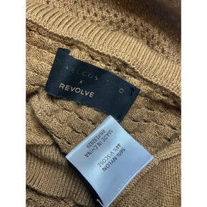 Michael Costello Mesh Chocolate Lalita Halter Crop Top Size M