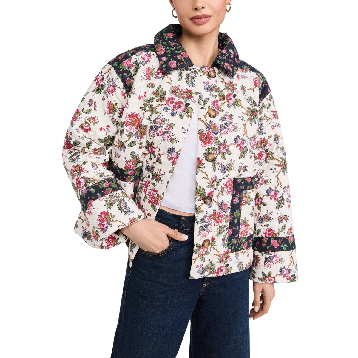 Rhode Quilted Macadamia Morlaix Fleur Emil Jacket Outerwear Size S