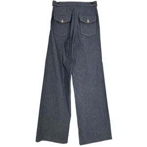 Sandro Classic Blue Sailor Wide Leg Pants Size 34 EU / US 2