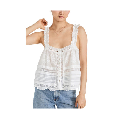 Loveshackfancy 'Sully' White Cotton Top Size S