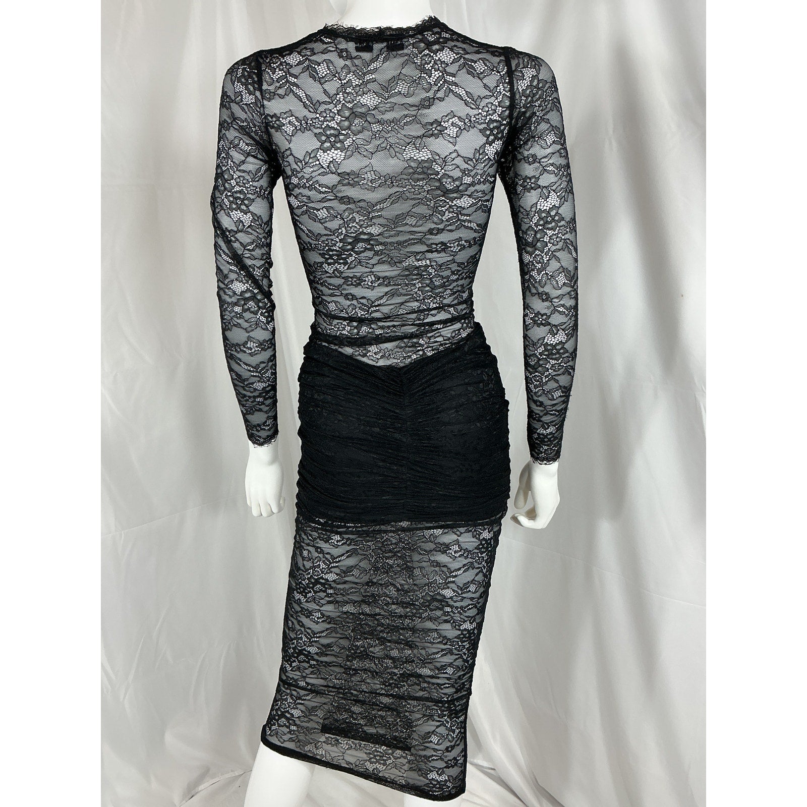 Retrofete 'Ellie' Black Lace Midi Dress Size XS