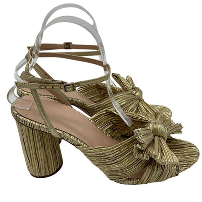 Loeffler Randall Metallic Gold Camellia Sandals Size 9