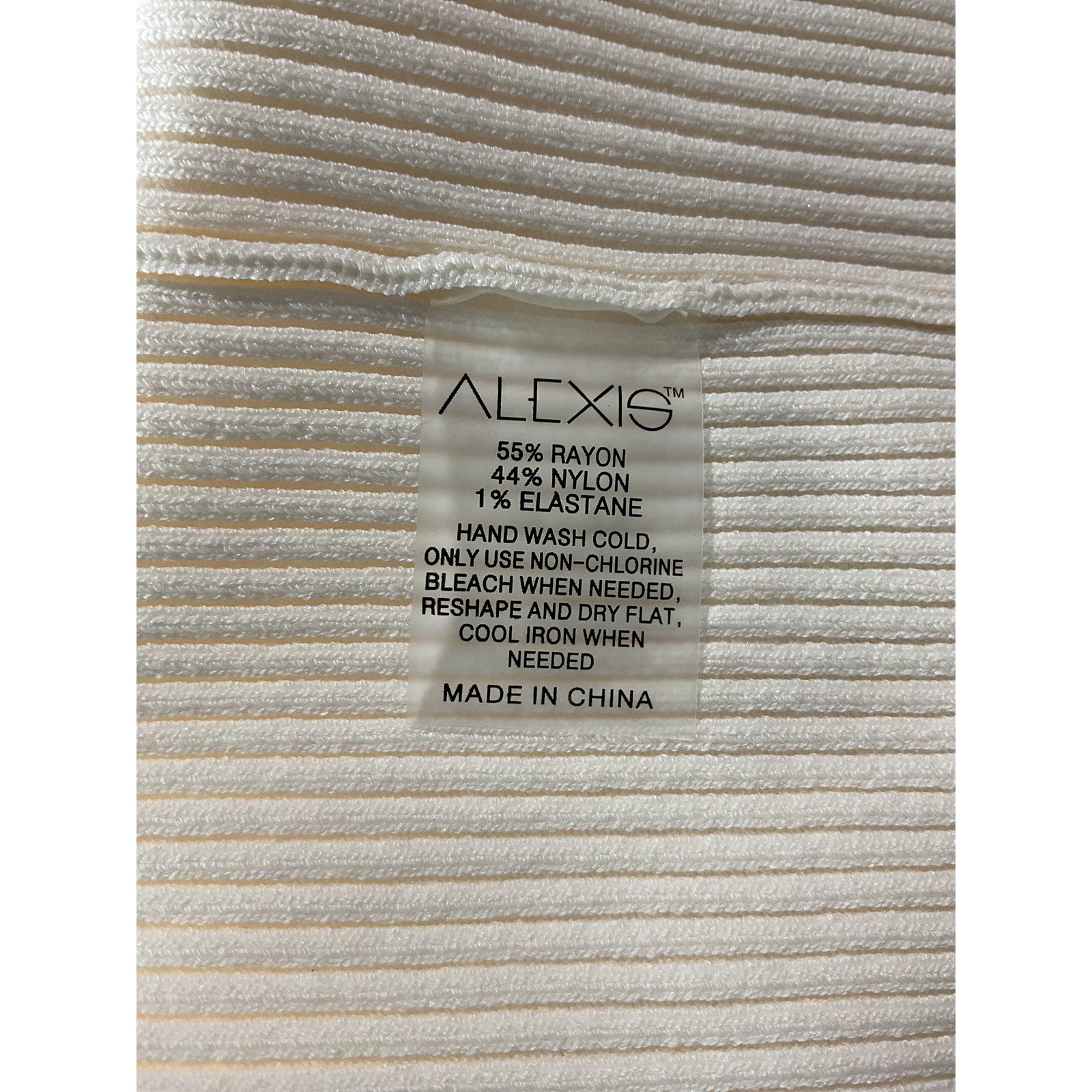 Alexis 'Terza' Cream Rayon Open-Back Ribbed-Knit Mini Dress Size S