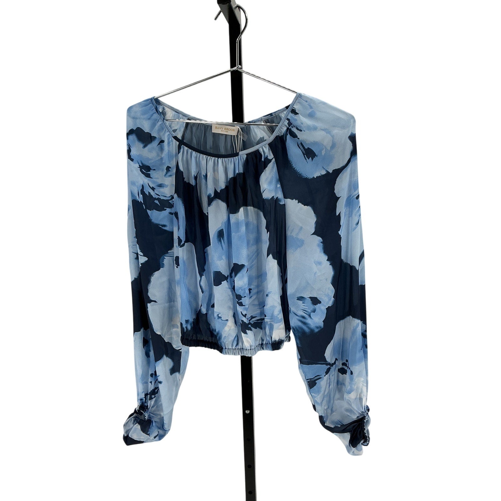 Ramy Brook 'Aria' Blue Polyester Long Sleeve Blouse Size XS