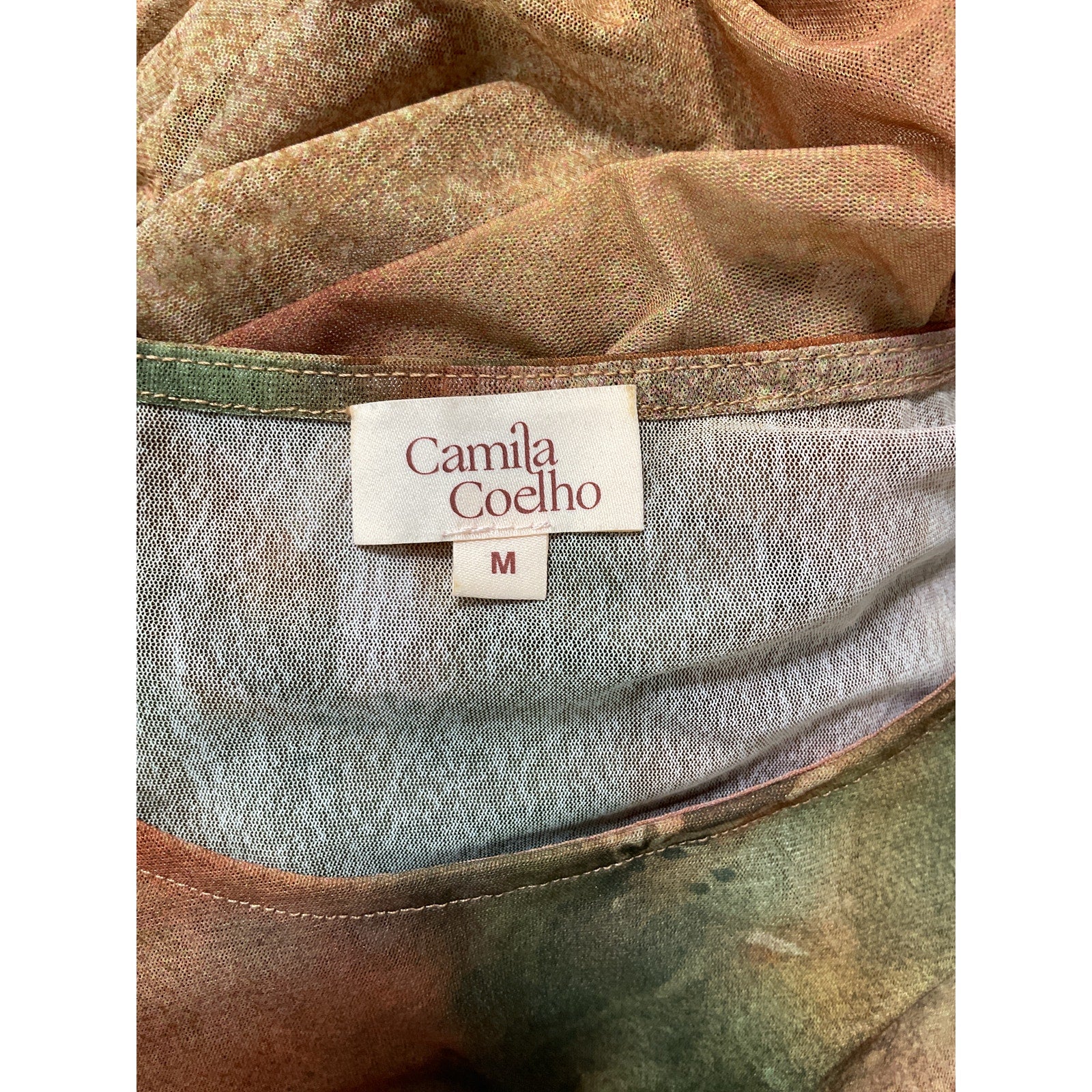 Camila Coelho 'Josephine' Green Maxi Mesh Dress Size M