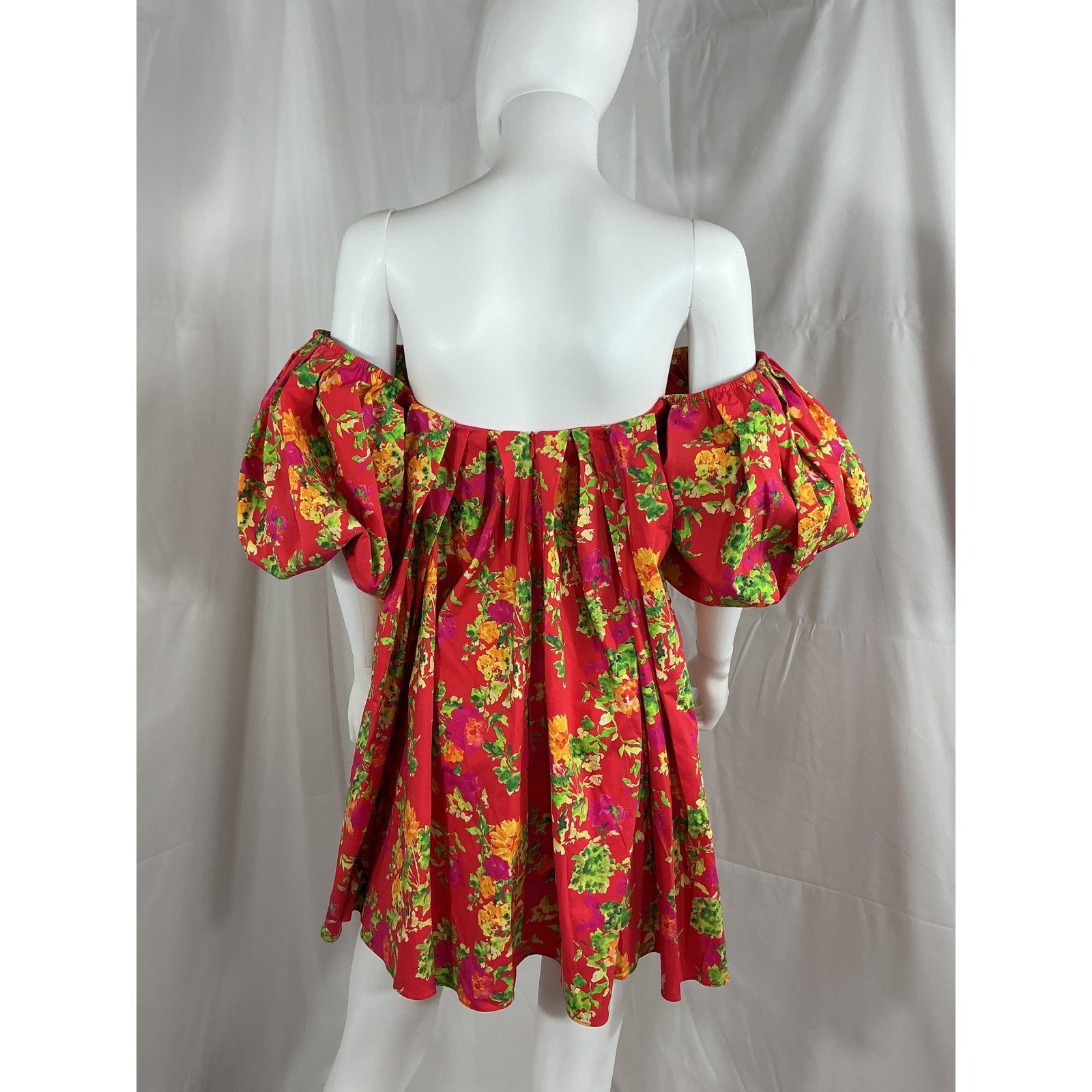 Caroline Constas 'Palmer' Red Poplin Off Shoulder Mini Dress Size XS - NWT