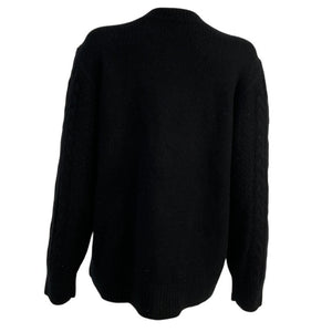 Favorite Daughter Cable Knit Black Oversized Cardigan Sweater Size S
