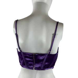 Retrofête Satin Purple Celia Corset Top Size M