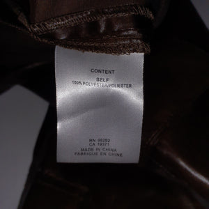 Tibi Glossed Crepe Brown Gleam Wilt Track Pants Size S